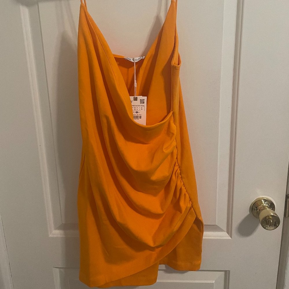 Zara orange minidress (size L)